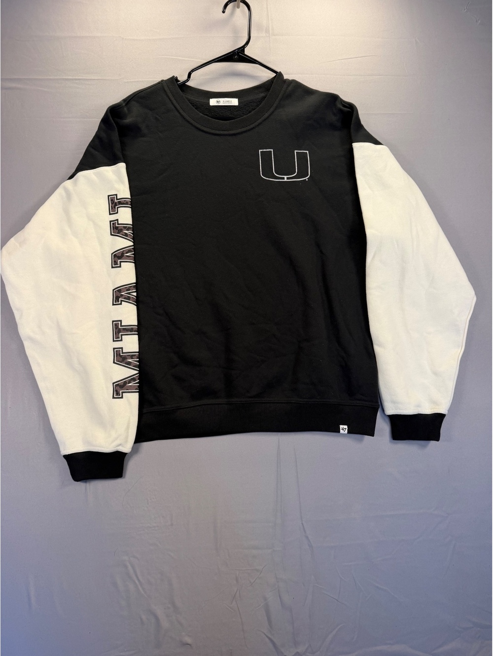 ‘47 Brand Miami Hurricanes Women’s Colorblock Pullover Sweatshirt XL